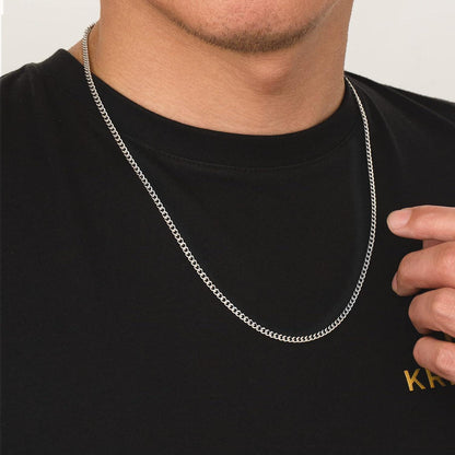 Edelstahl Panzerkette 14K Gold Vergoldet Cuban Link 3mm 61cm Men Frauen