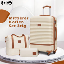 COOLIFE Mittlerer Koffer-Set 3tlg ABS Hartschalen Trolley 4
