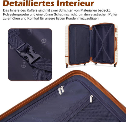 Koffer Trolley ABS Hartschalen Reisekoffer 4 Rollen TSA-Schloss 5tlg