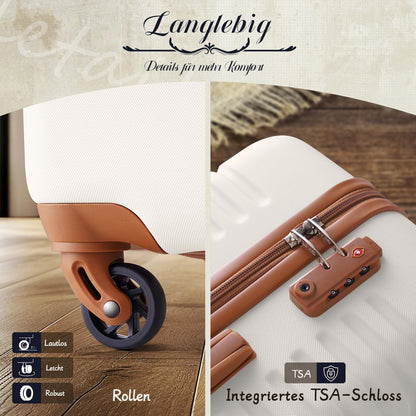 COOLIFE Koffer Set 3-tlg: Groß, Reisetasche & TSA-Schloss