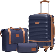 COOLIFE 3tlg Handgepäck-Set ABS Hartschalen Trolley Rollen TSA-Schloss