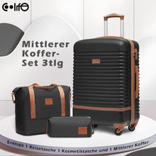 COOLIFE ABS Hartschalen Koffer Set 3tlg Schwarz Braun