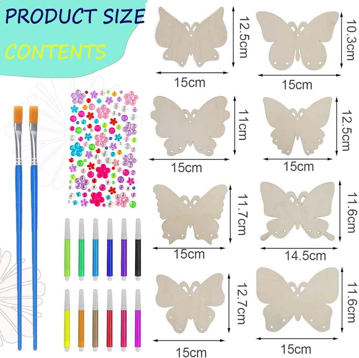DIY Butterfly Windspiel Bastelset für Kinder mit Holzmalerei