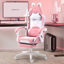 Dowinx Gaming Stuhl mit Pink Katze Design - Ergonomischer