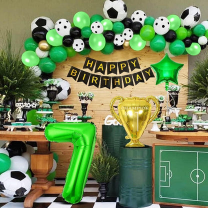 Fußball Luftballon Geburtstagsdeko Set Kinder Jungen Party Dekoration 7 Jahre