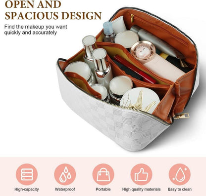 Reise Kosmetiktasche PU Leder Make-up Organizer Große Kapazität