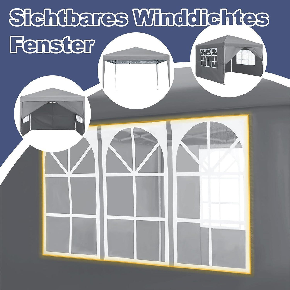 3x3 Faltpavillon Wasserdicht – Partyzelt für Garten & Events
