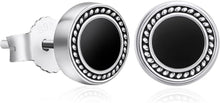 KRKC&CO Schwarz Onyx S925 Silber Herren Ohrringe 8mm