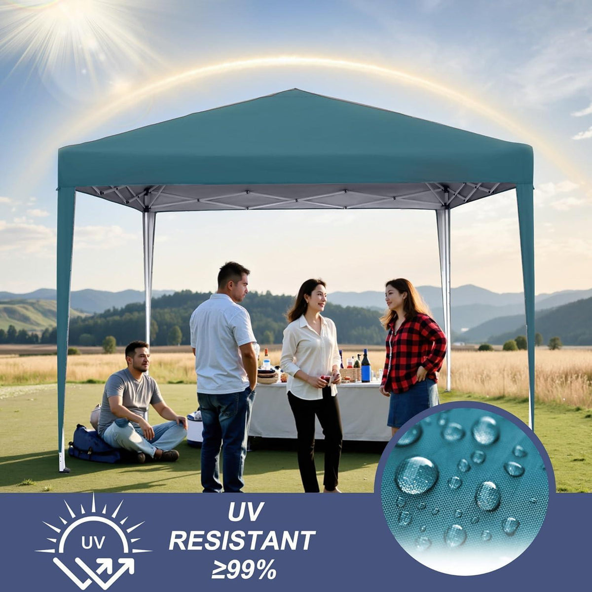Faltpavillon 3x3m mit Seitenteilen – Garten & Partyzelt