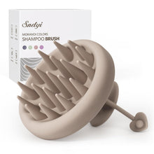 Silikon Kopfmassagebürste für Peeling und Haarwachstum, Khaki
