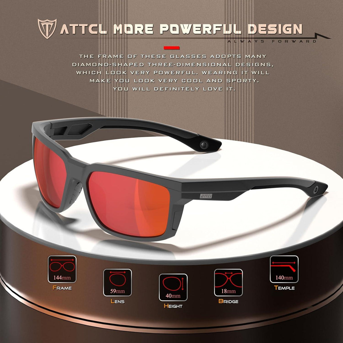 Polarisierte Sportsonnenbrille Herren TR90 Rahmen UV400