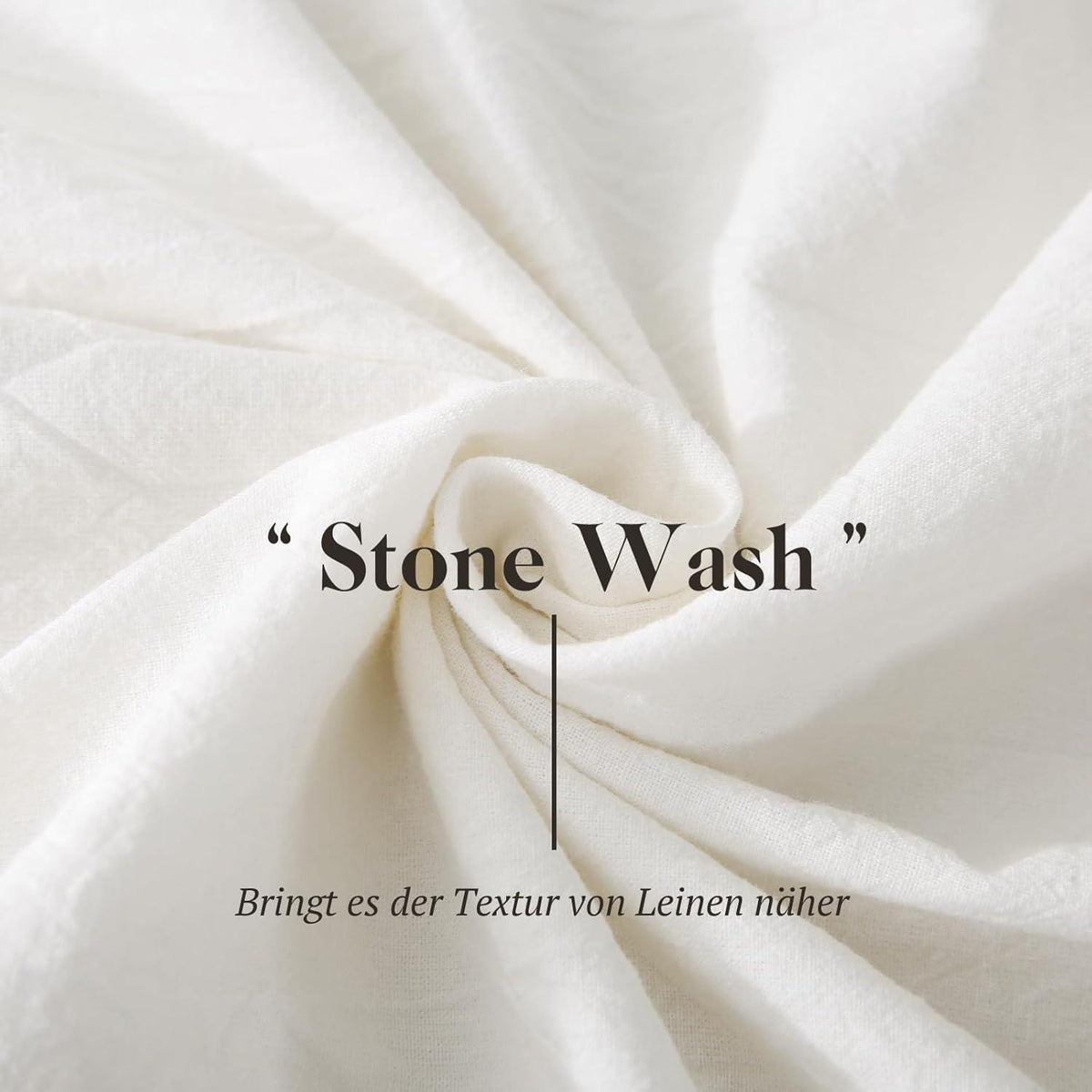 SOULFUL Bettwäsche 135x200 Baumwolle Milky White 2tlg Stone Washed-Look