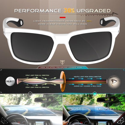 Herren Polarisierte Sportsonnenbrille TR90 Rahmen Ultra Leicht UV400 Schutz