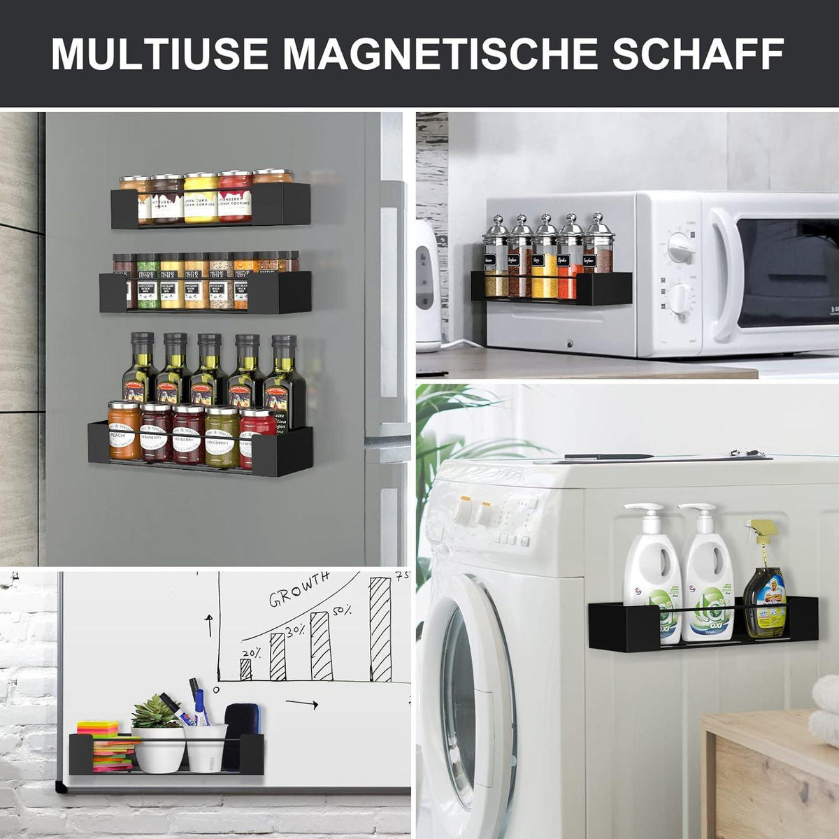 Gewürzregal Magnetisch für Kühlschrank - Platzsparend & Stark