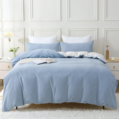 Bettwäsche Set 100 % Baumwolle Stone Washed Bettbezug 155x220