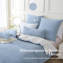 SOULFUL Bettwäsche 135x200 Baumwolle Haiya Blue Stone Washed