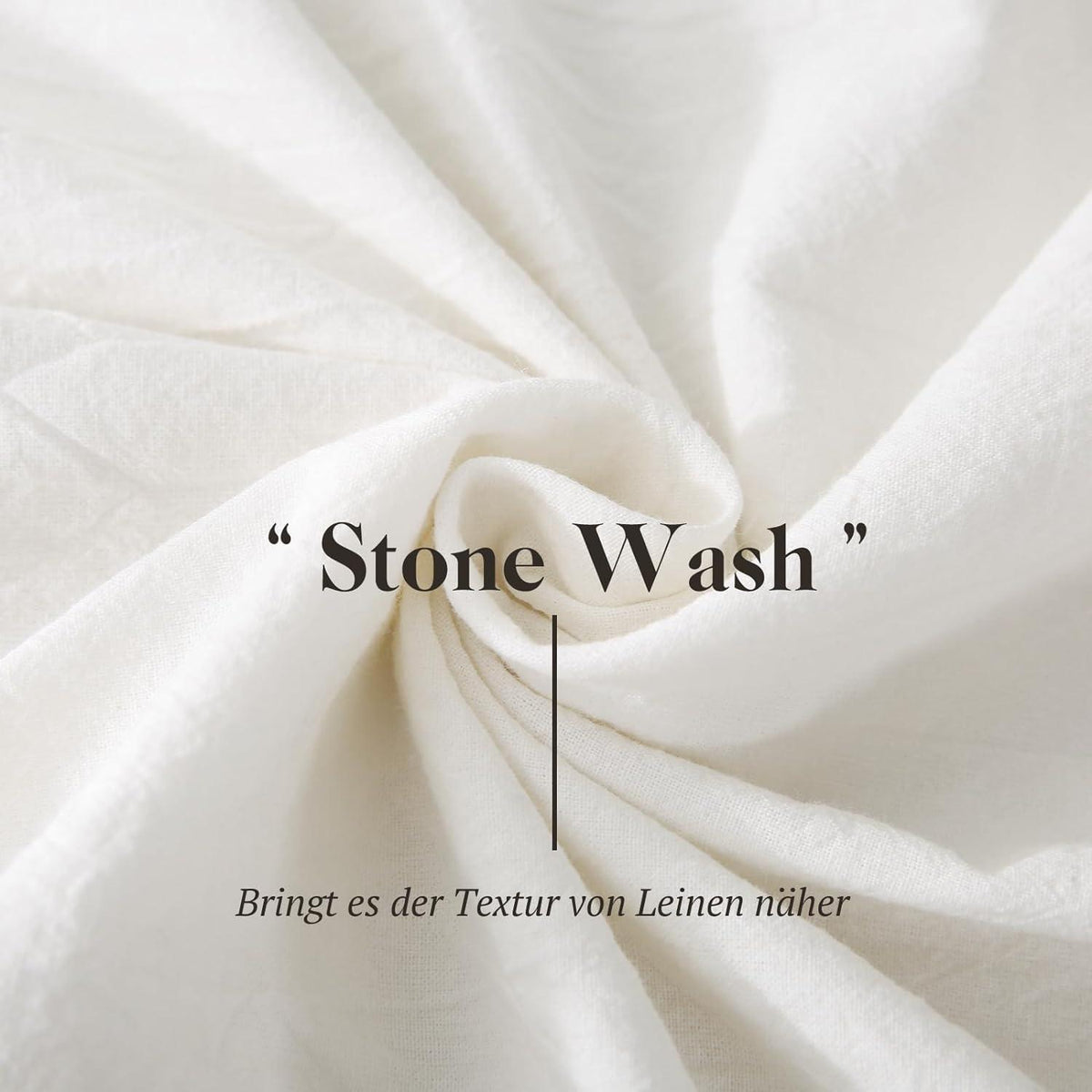 SOULFUL Bettwäsche Set 155x220 Milky White Baumwolle Stone Washed