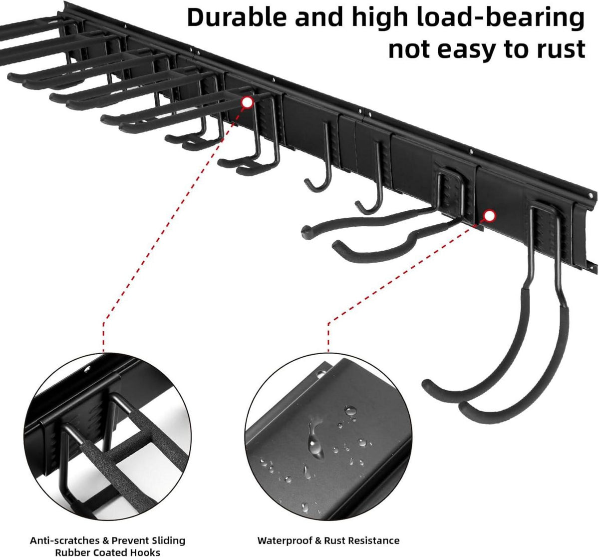 Garage Tool Management Wandregal mit Haken 9 verstellbaren Bügeleisen