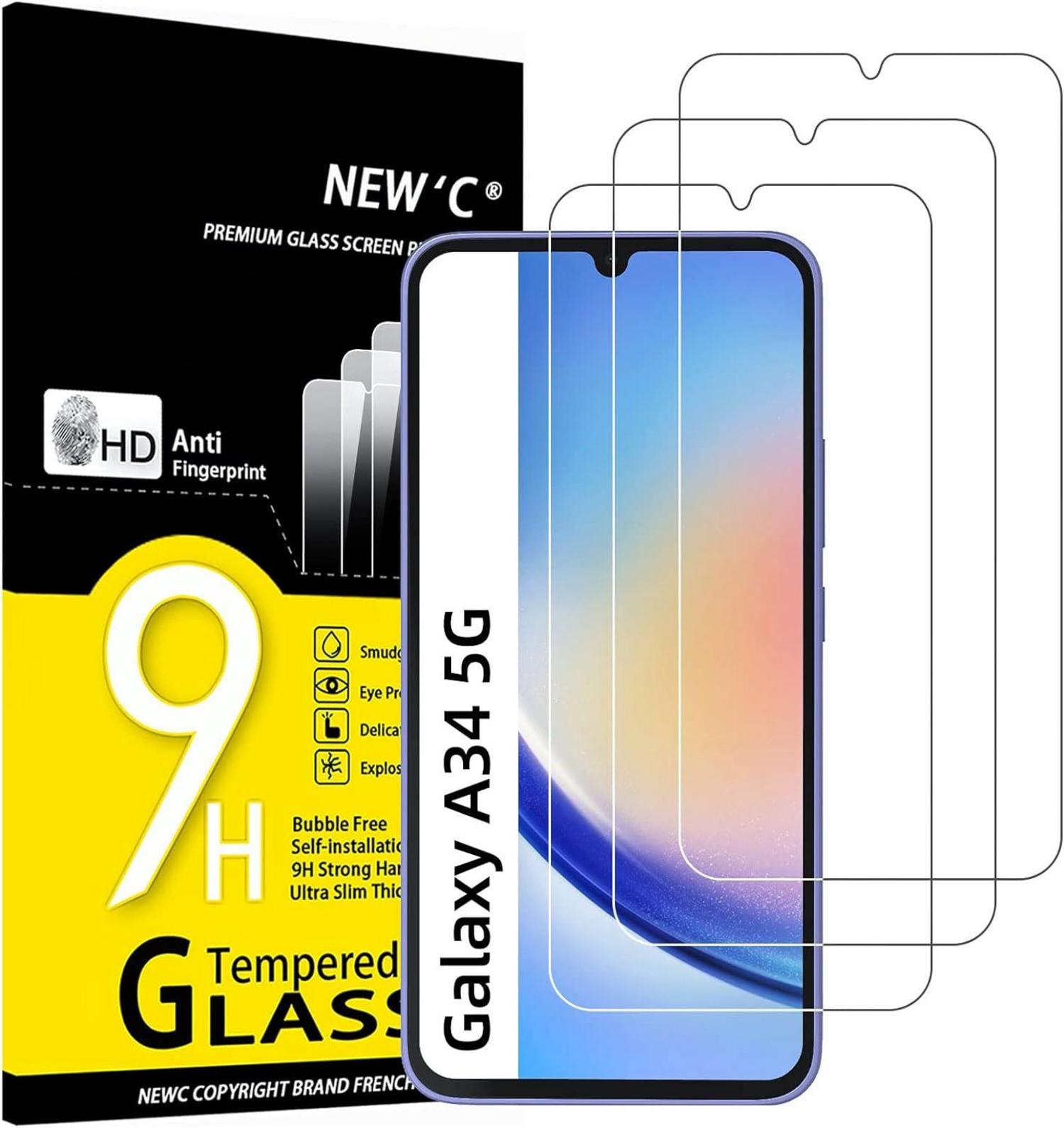 Panzer Schutzglas Samsung Galaxy A34 5G Set 3 Stück 9H Ultra-klar