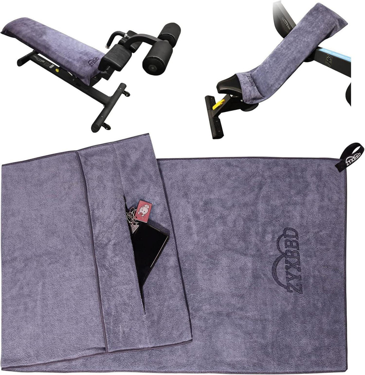 Fitness Handtuch Sporthandtuch rutschfest mit Tasche XL Mikrofaser