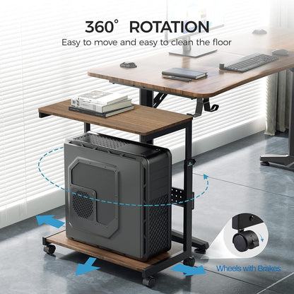 Höhenverstellbarer PC Tower Ständer ATX CPU Halter Rollen Maus Pad