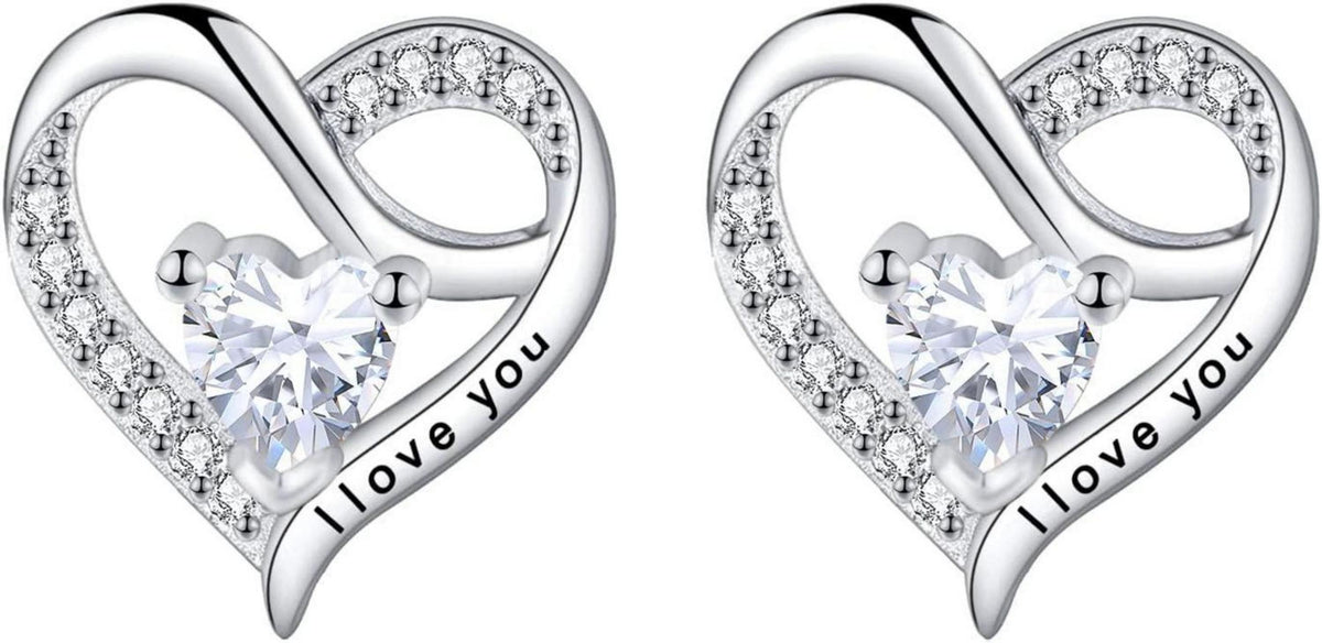 Herz Ohrringe Silber 925 Zirkonia Valentinstag Muttertag Geschenk
