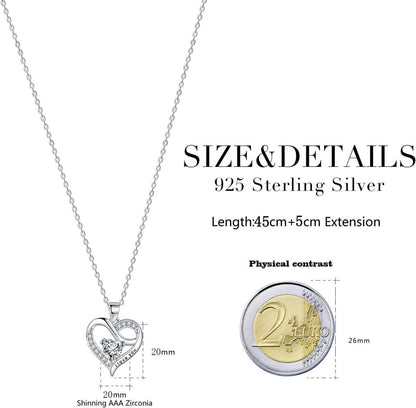 Herz Halskette Silber 925 Zirkonia Valentinstag Muttertag