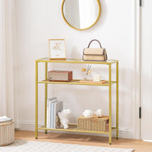 Hoobro Konsolentisch Glas Goldfarben 75 cm moderne