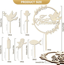iZoeL Kommunion Tortendeko Holz Taube Fisch Cake Topper 10