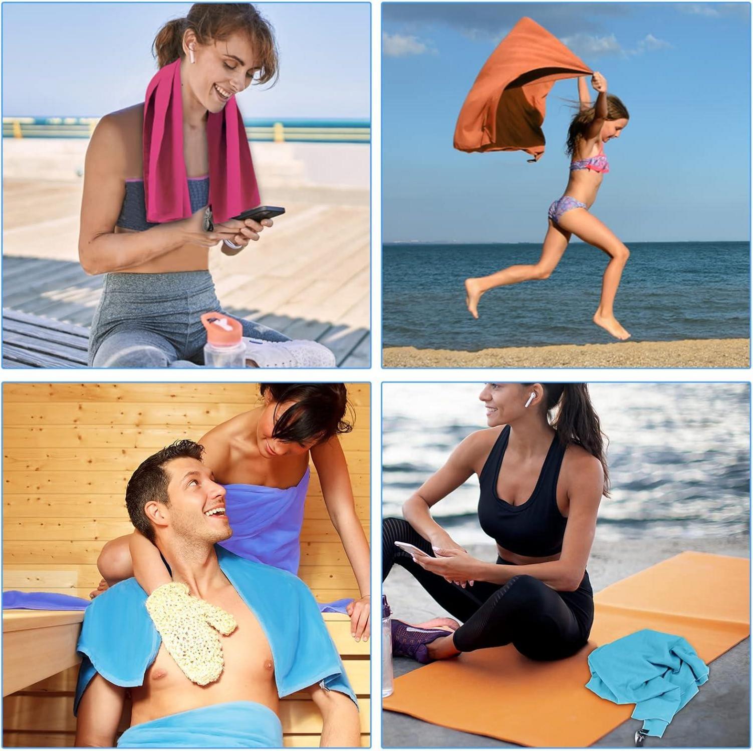 Mikrofaser Handtuch Set Sporthandtuch Reisehandtuch Strandtuch 2 Stück