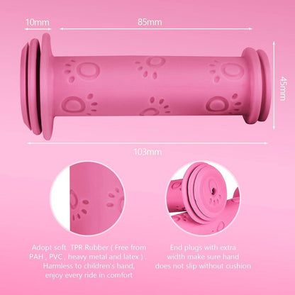Fahrradgriffe Kinder 22mm – Rosa, Sicherheits-Gummi Grips