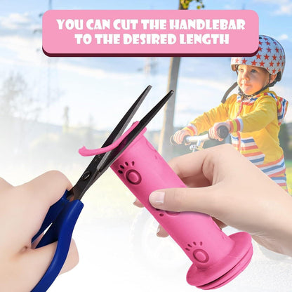 Fahrradgriffe Kinder 22mm – Rosa, Sicherheits-Gummi Grips