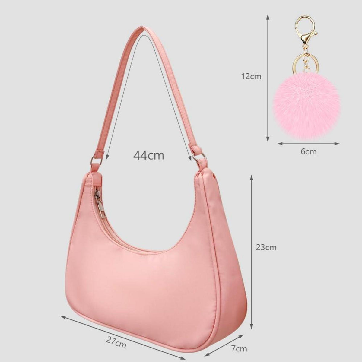 Umhängetasche Damen Handtasche Nylon Retro Y2K Fashion 27x23x7cm