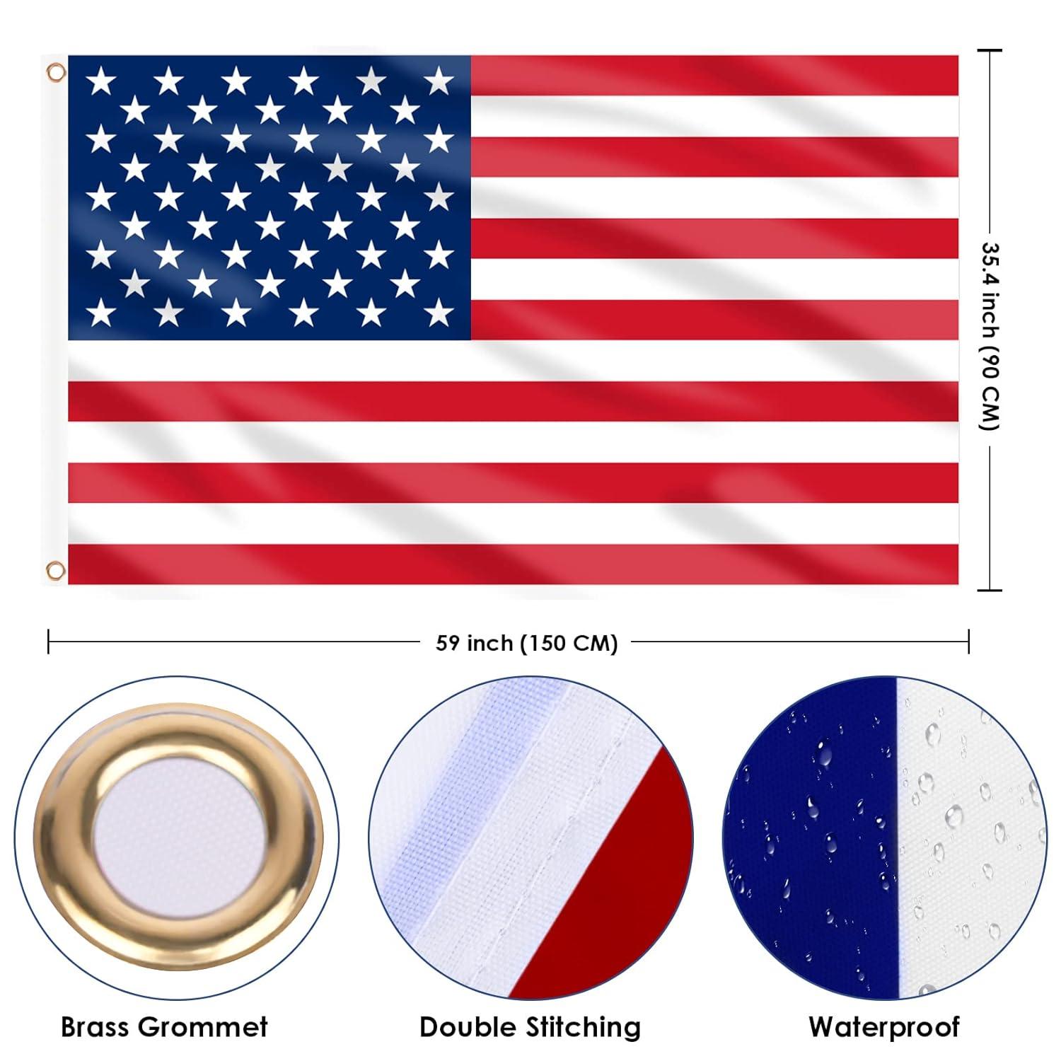 AhfuLife USA Flagge 90x150 cm Amerika Wahltag Deko 2024