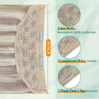 Echthaar Wire Extension Braun Aschblond Platinblond 40cm