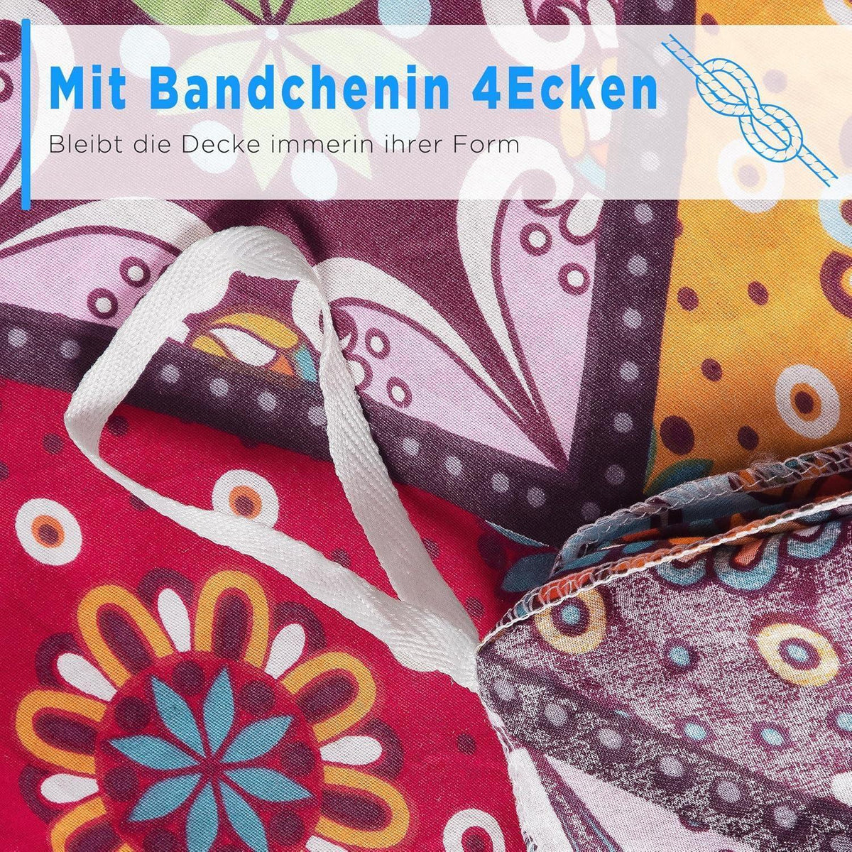 Bettwäsche-Set 220x240 cm Baumwolle Renforcé Bunt Böhmen Paisley