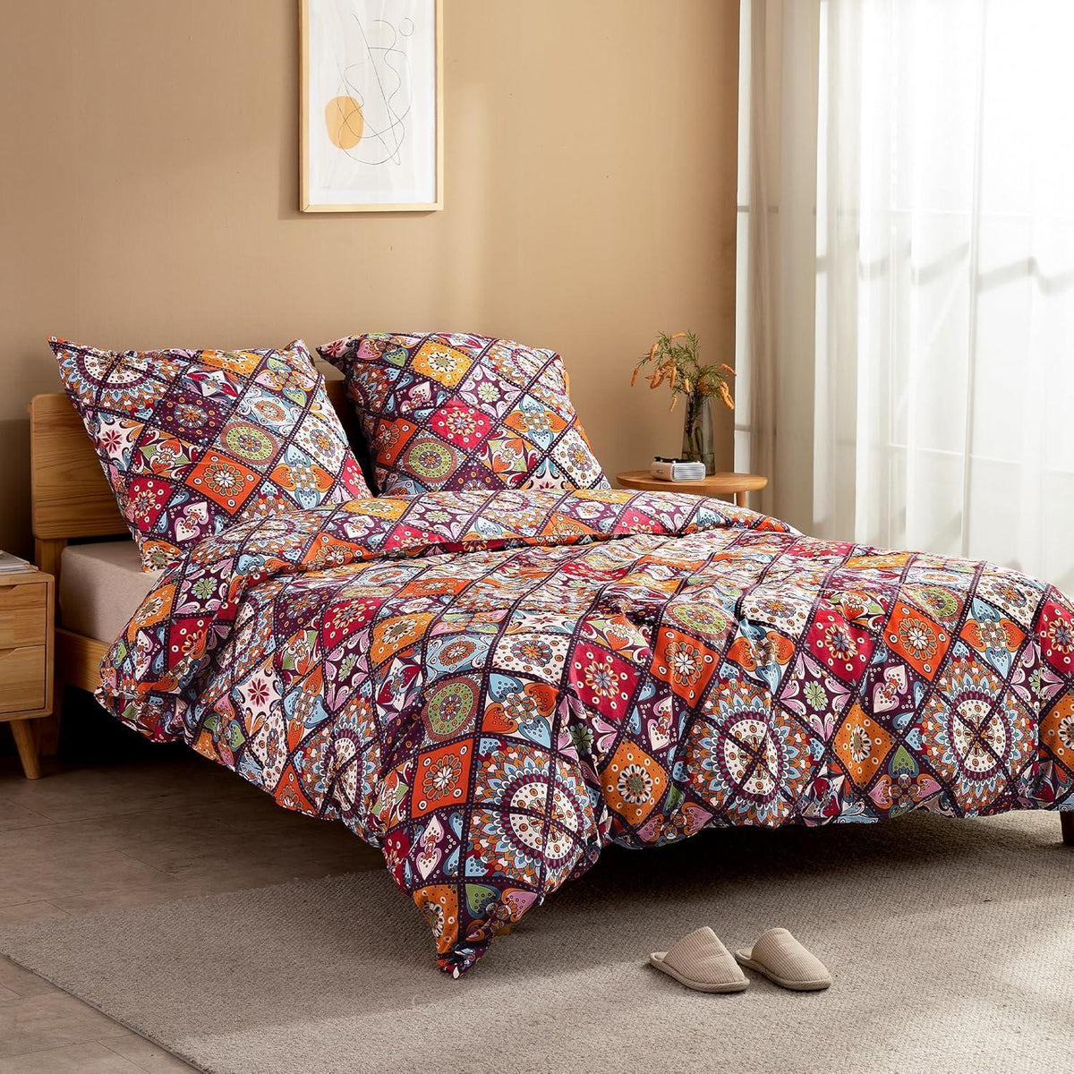 Bettwäsche-Set 200x220 Baumwolle Renforcé, Bunt Böhmen Paisley