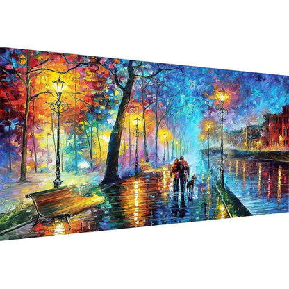 Malen nach Zahlen Landschaft xxl – DIY Handgemaltes Bild 40x80cm