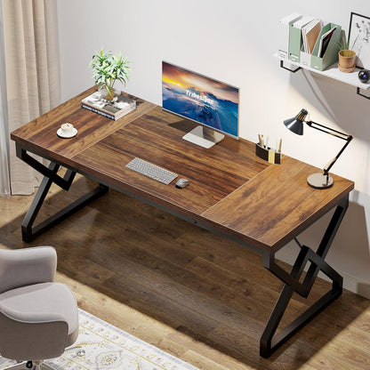 Großer Schreibtisch 160x70cm – Modernes Arbeitszimmer mit Metallrahmen