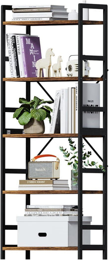 Bücherregal mit 5 Ebenen Industrie-Style Holz Vintagebraun