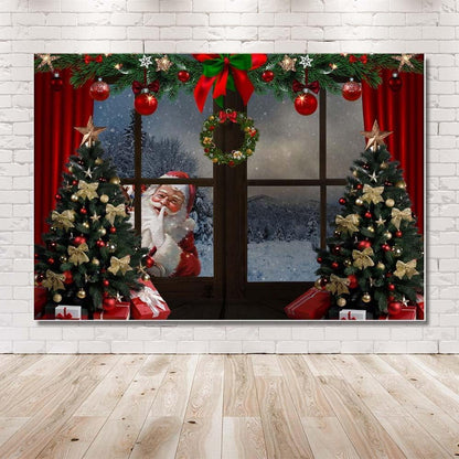 Weihnachtsbaum Fotohintergrund – Winter Schnee Szene 3x2,1m