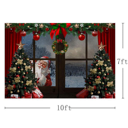 Weihnachtsbaum Fotohintergrund – Winter Schnee Szene 3x2,1m