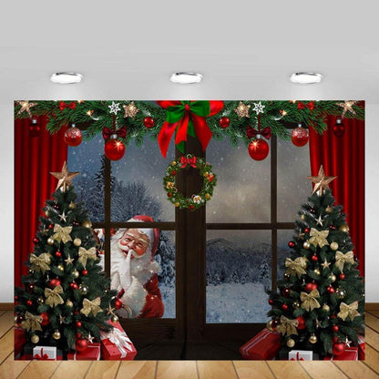 Weihnachtsbaum Fotohintergrund – Winter Schnee Szene 3x2,1m