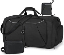 Faltbare Reisetasche 65L Sporttasche mit Schuhfach Weekender Urlaub
