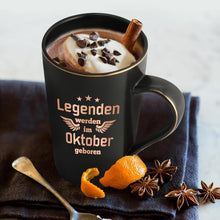 Marmor Kaffeetasse 400ml Geburtstag Legendär Oktober Schwarz