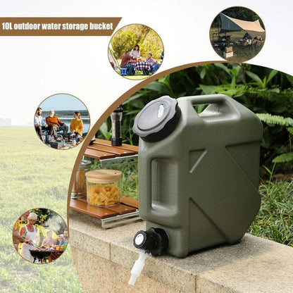 Tragbarer Wasserkanister mit Hahn, Schraubdeckel 10L Transparent Blau - BPA-frei