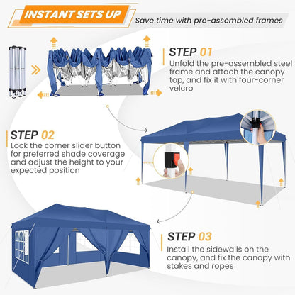 Faltpavillon 3x6m – Wasserdicht, Stabil & Mit Seitenteilen