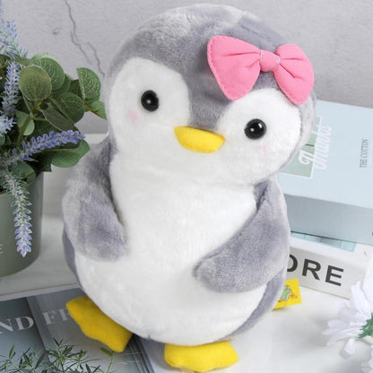 Kuscheltier Pinguin mit Schleife, 25 cm - Flauschiges Stofftier Geschenk für Mädchen