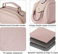 Kulturbeutel Damen Herren PU-Leder Reise-Kosmetiktasche Rosa