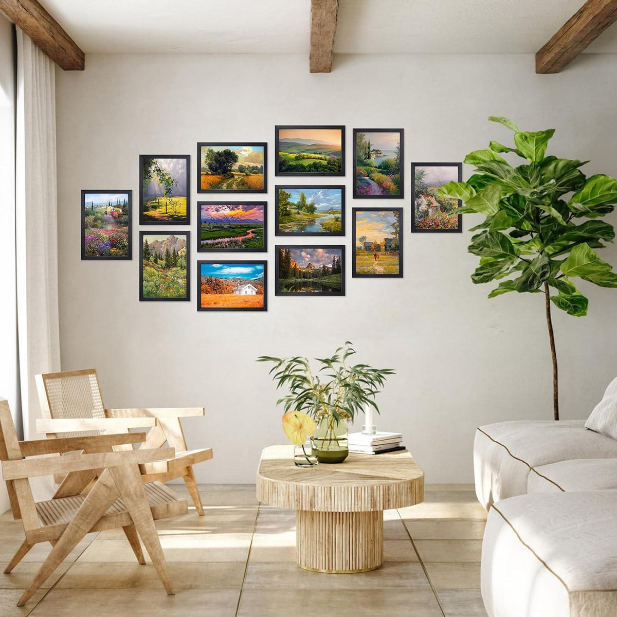 12er Set Schwarze Bilderrahmen DIN A4 für Fotos und Bilder, Fotorahmen Collage